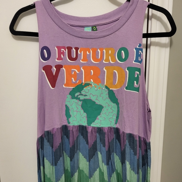 FARM Rio Cropped Dress The Future Is Green Size Medium - Picture 8 of 13